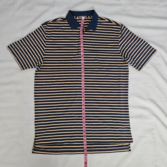 Peter Millar Summer Comfort Striped Collared Short Sleeve Polo Shirt Size Medium - Picture 9 of 11